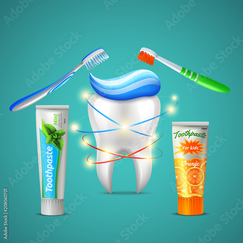 Tooth Dental Care Realistic 