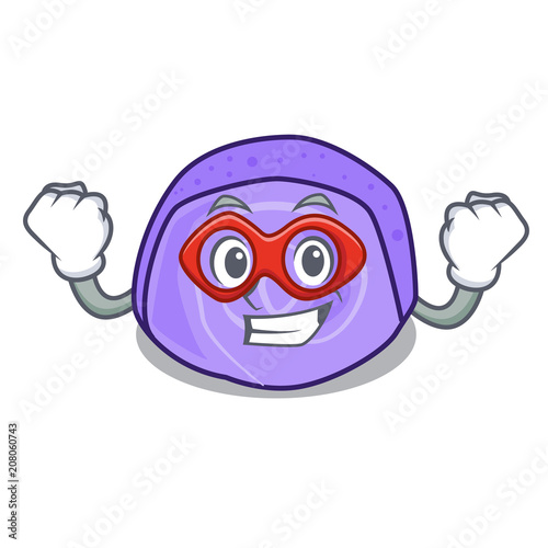 Super hero blueberry roll cake character cartoon