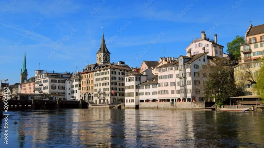 Panorama of the historic center of Zurich in Switzerland Panorama of the historic center of Zurich in Switzerland