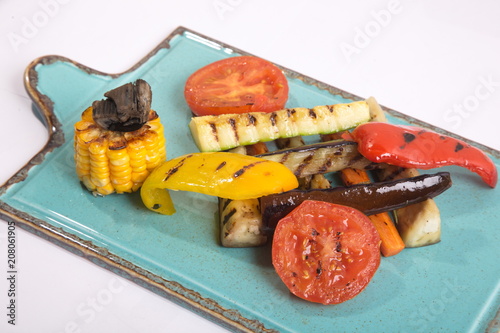 Grilled vegetables on a plate photo