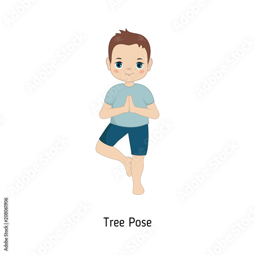 Child doing yoga.