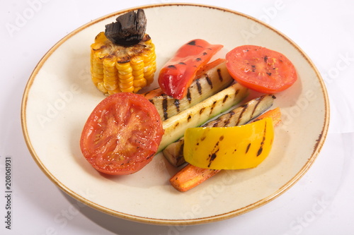 Grilled vegetables on a plate photo