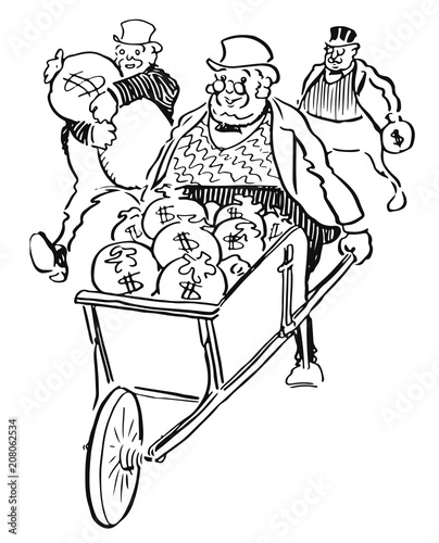 Men carry a lot of money #vector #isolated - Männer transportieren viel Geld