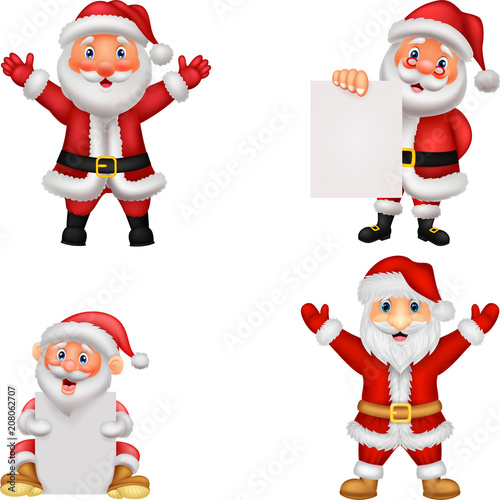 Happy Santa Clause cartoon with sign