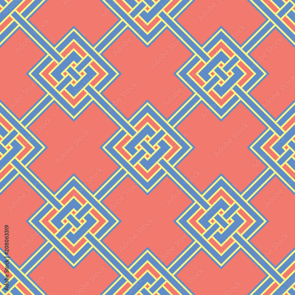 Geometric background. Blue seamless pattern