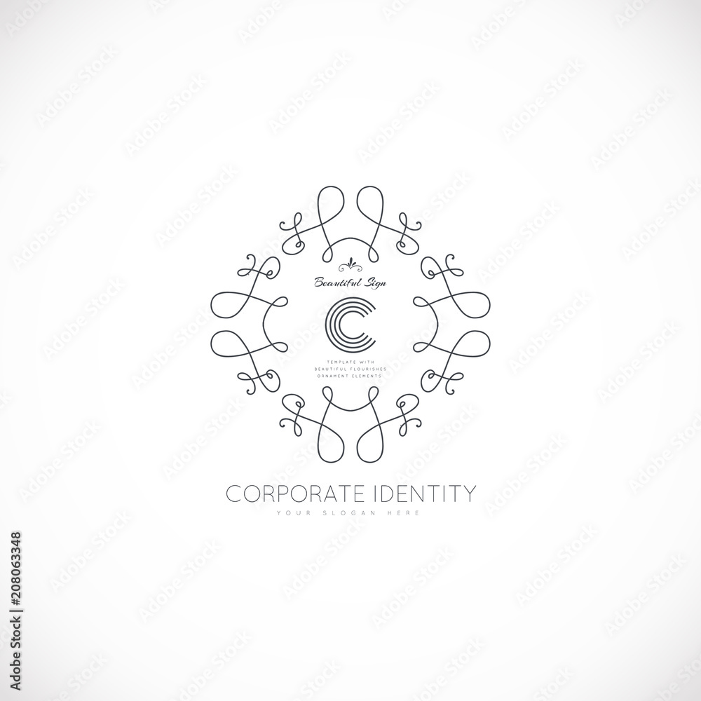 Luxury monogram logo template. Elegant design for business sign, restaurant, wedding shop, jewelry, fashion, product design, brand sign. Vector illustration Luxury monogram logo template. Elegant design for business sign, restaurant, wedding shop, jewelry, fashion, product design, brand sign. Vector illustration