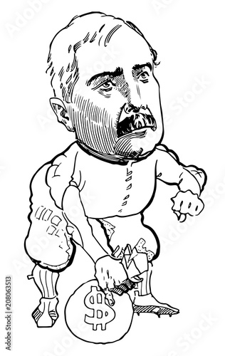 Man carries a money bag #vector #isolated - Mann trägt einen Geldsack