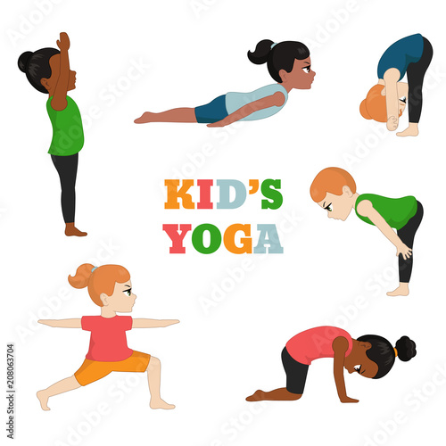 Kids doing yoga.
