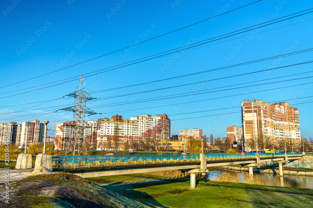 Bridge across a lake in Kiev, the capital of Ukraine Bridge across a lake in Kiev, the capital of Ukraine
