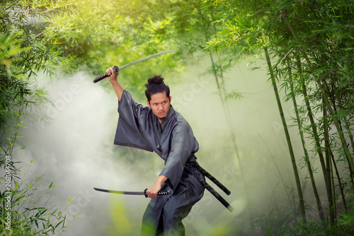 Schilderij op canvas samurai