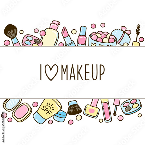 Cute makeup border for Your design