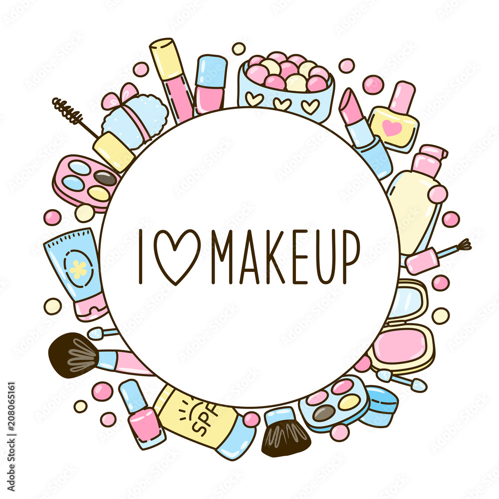 Cute makeup round frame for Your design Cute makeup round frame for Your design