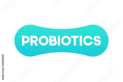 Simple logo template or icon of green probiotics bacteria for nutrition facts label or food badge