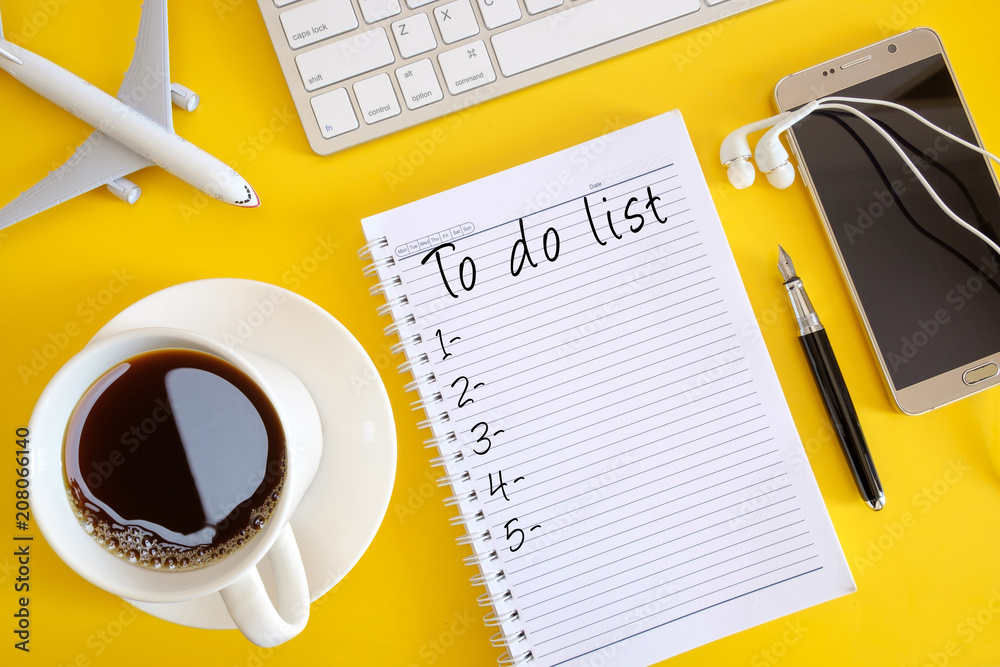 Notebook with words To Do List. Flat lay concept. Notebook with words To Do List. Flat lay concept.