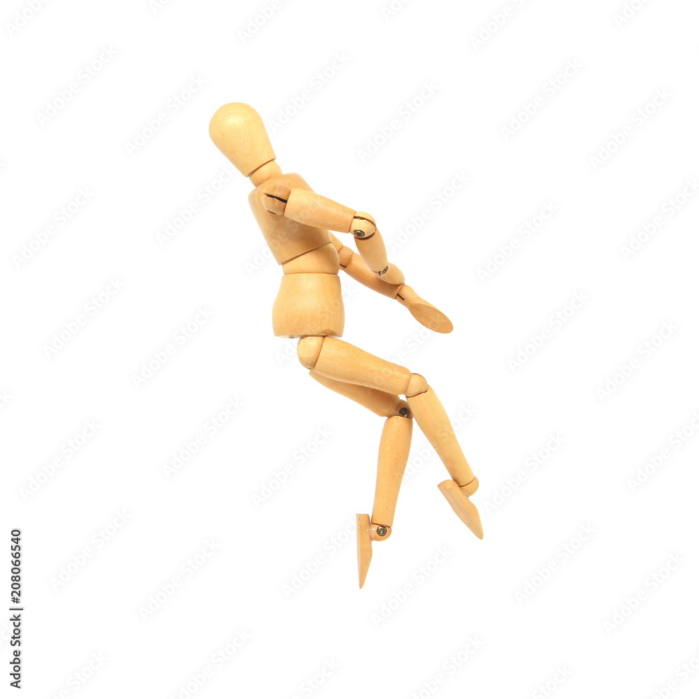 Wooden Manikin Action Model Human on a white background and Clipping path. Wooden Manikin Action Model Human on a white background and Clipping path.
