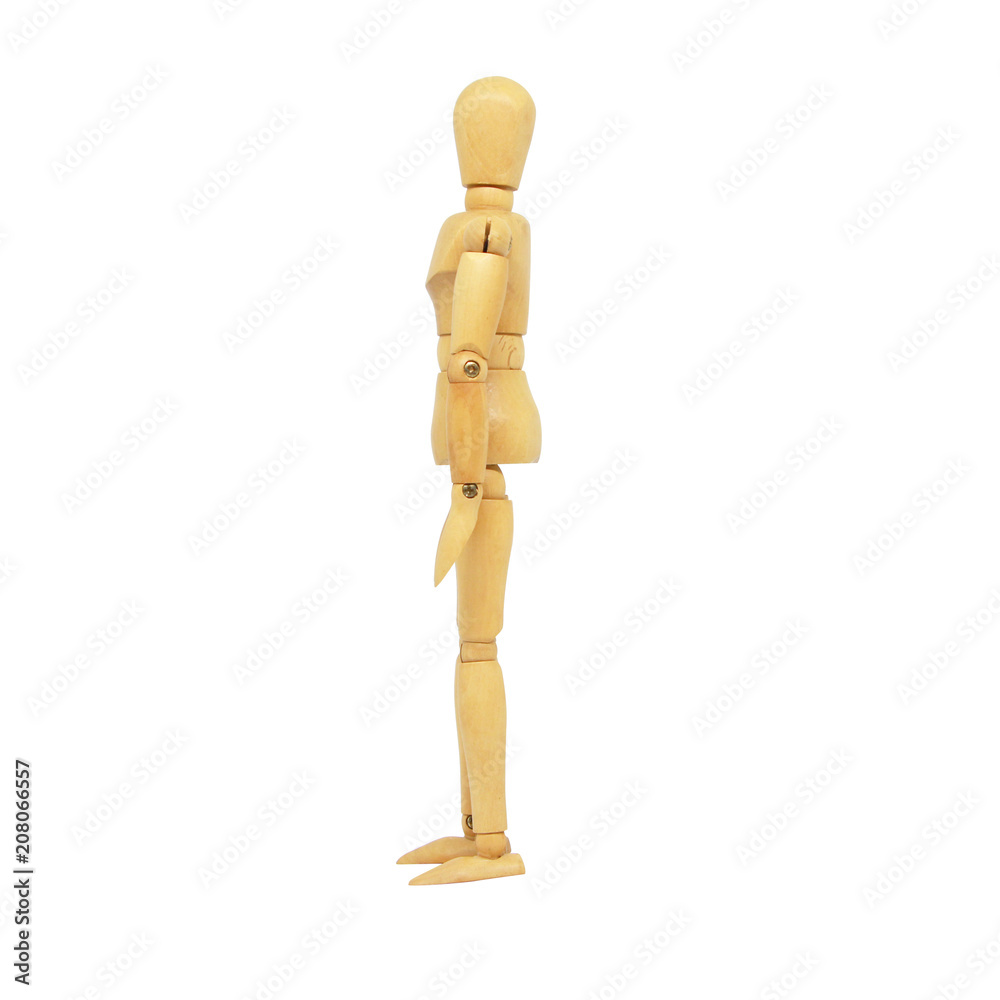 Wooden Manikin Action Model Human on a white background and Clipping path. Wooden Manikin Action Model Human on a white background and Clipping path.