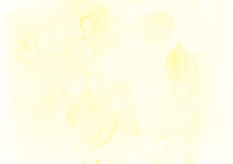 Very light yellow-white watercolor background. The color splashing on the paper. It is a hand drawn.