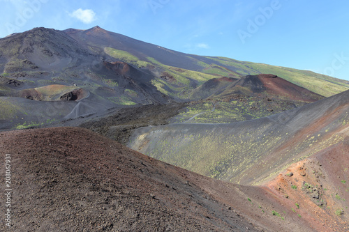 On slopes of Etna volcano in Sicily  a volcanic landscape at an altitude of over 2 000 m above sea level 