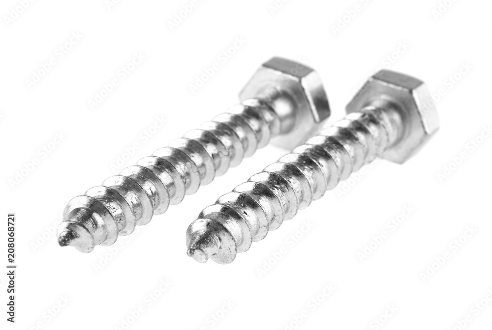 metal screws isolated on white background metal screws isolated on white background