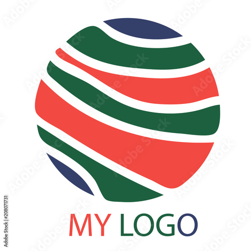 My smart logo
Abstract emblem for business circle multicolored strips of text
