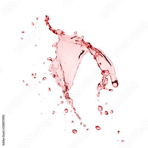 Red splash on a white