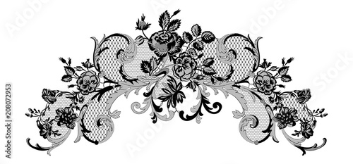lace flowers decoration element