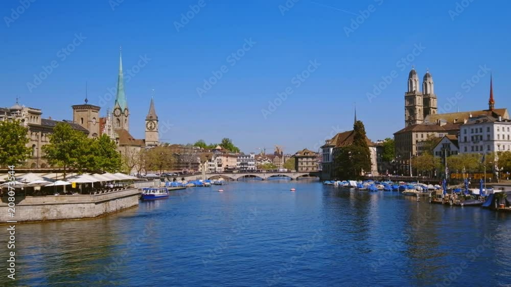 Panorama of the historic center of Zurich in Switzerland Panorama of the historic center of Zurich in Switzerland