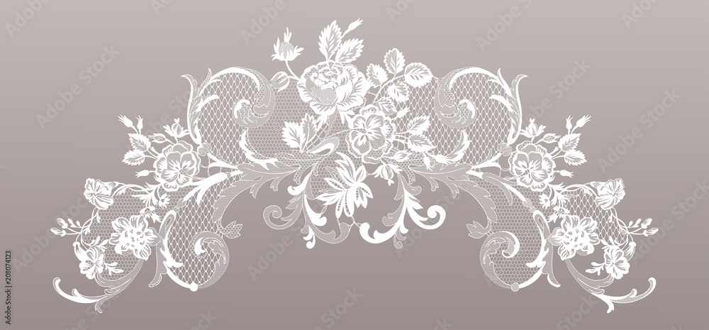 lace flowers decoration element