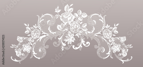 lace flowers decoration element