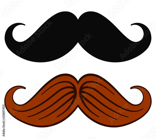 mustache design on white background