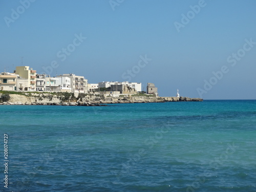 Fototapeta Naklejka Na Ścianę i Meble -  View of the beautiful coastline in Otranto, Southern Italy