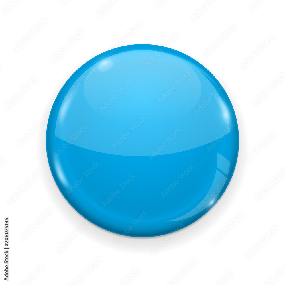 Blue web button isolated on white background. Round 3d icon Blue web button isolated on white background. Round 3d icon