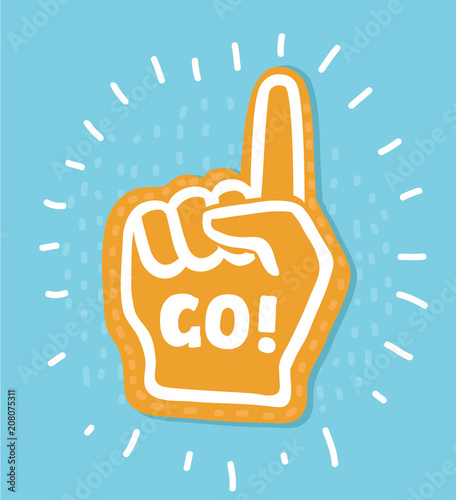 Vector illustration of fan foam gloves