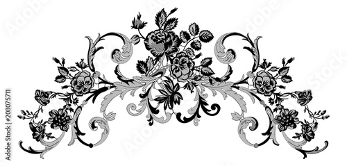 lace flowers decoration element