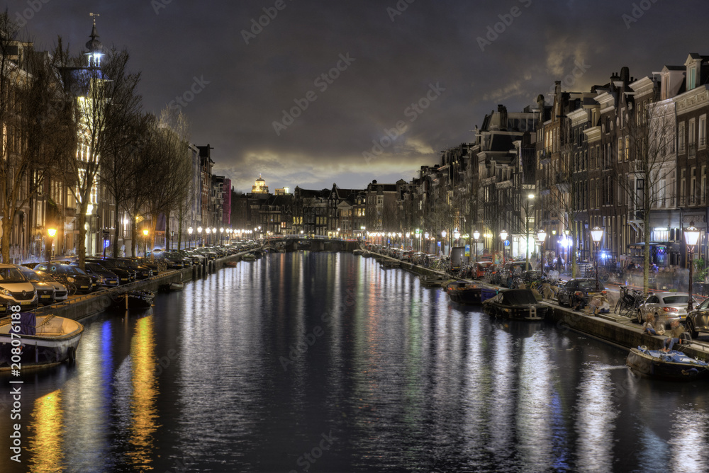 Amsterdam ,  street , night , long exposure