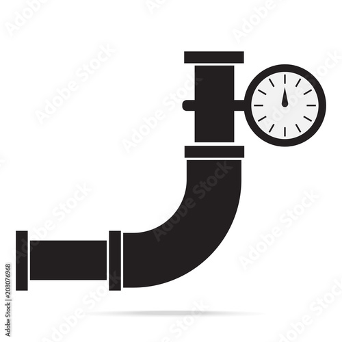 Pipe and gage pressure icon sign vector illustration