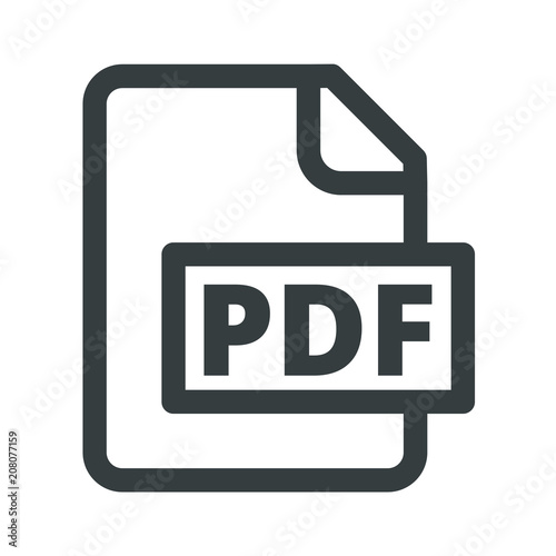 The usual icon pdf. Simple, convenient. Black and white isolated Vector illustration flat Download PDF file
