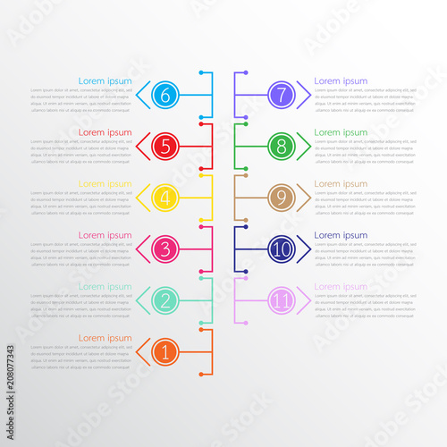 Vector infographic templates used for detailed reports. All 11 topics.