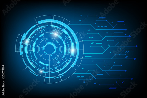 Abstract Technology Futuristic Interface.Element of digital UI.vector and illustration