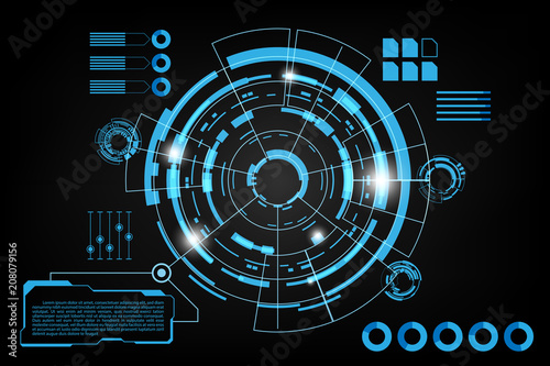 Abstract Technology Futuristic Interface.Element of digital UI.vector and illustration