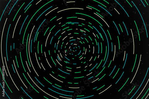 Futuristic color circle hole tunnel. abstract background. vector and illustration