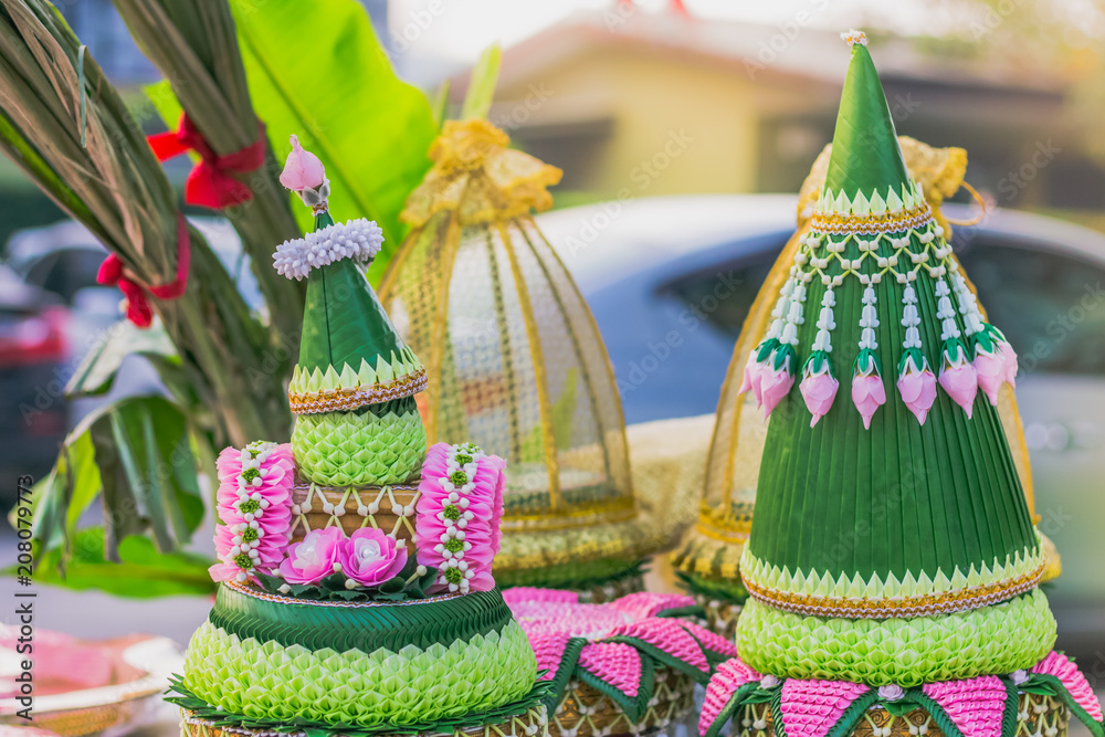 Foto de Thailand wedding, ceremony.Thai Khan Makk Procession.Wedding