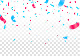 Celebrate banner. Party flags with confetti. Vector illustration design template. Happy holiday of Falling Shiny