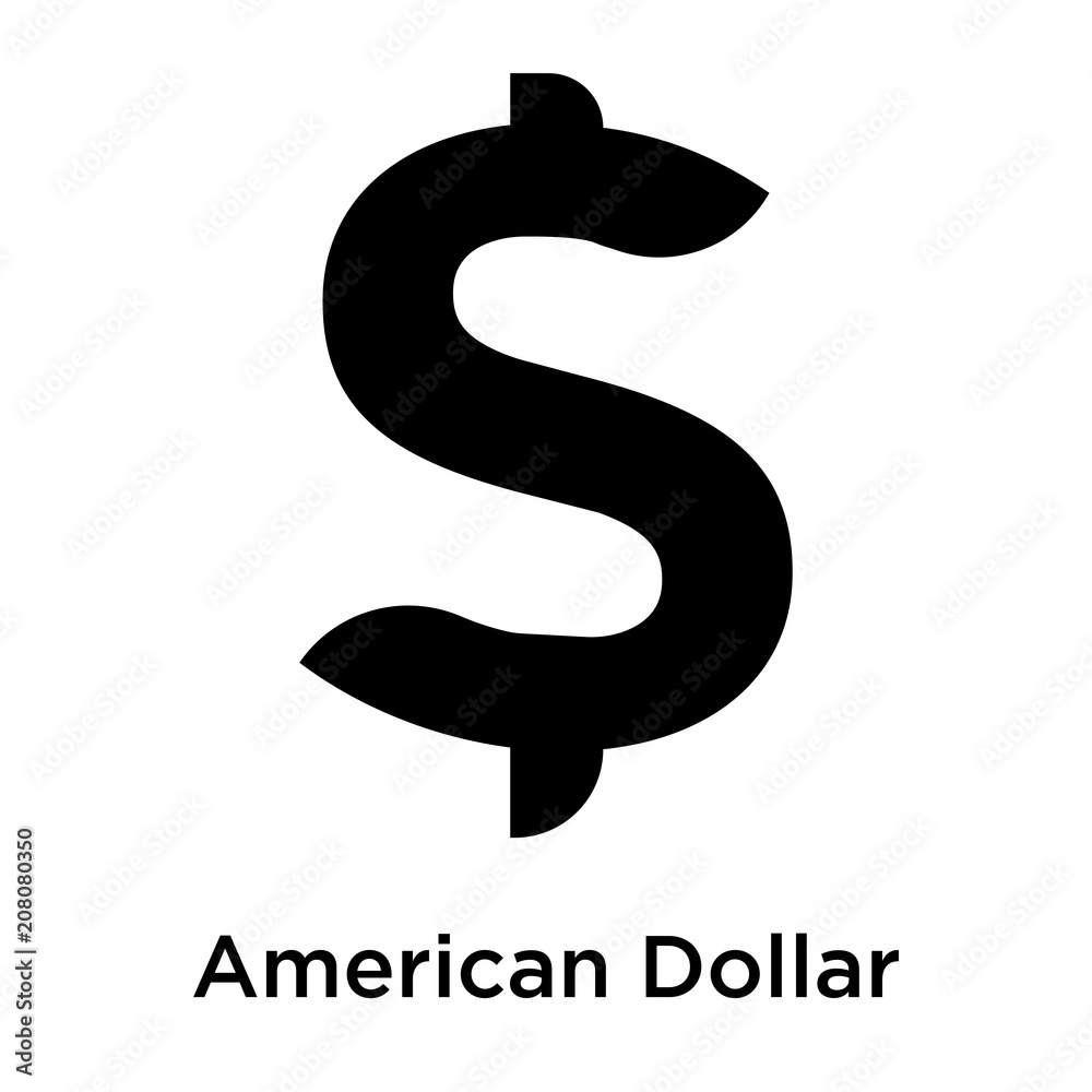American Dollar icon vector sign and symbol isolated on white background, American Dollar logo concept American Dollar icon vector sign and symbol isolated on white background, American Dollar logo concept