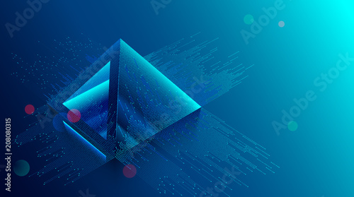 blockchain concept. Digital currency mining. Big Data Technology background. Financial pyramid consists of digits.