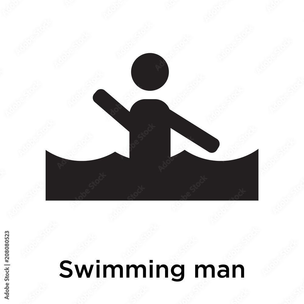 Swimming man icon vector sign and symbol isolated on white background, Swimming man logo concept Swimming man icon vector sign and symbol isolated on white background, Swimming man logo concept