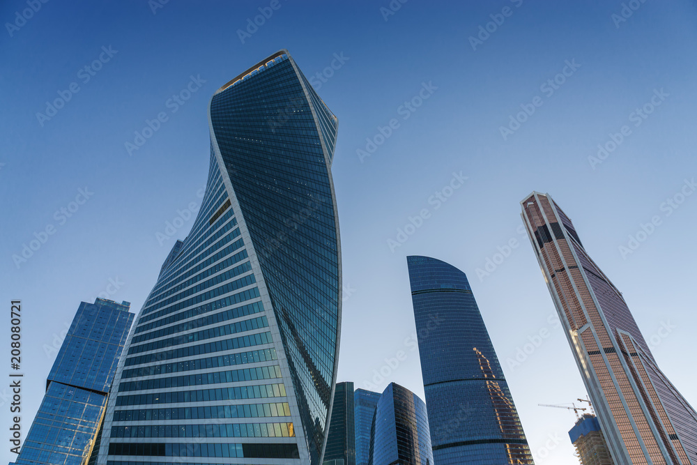Obraz premium Sunset view of Moscow-City - International Business Center, Moscow , Russia.