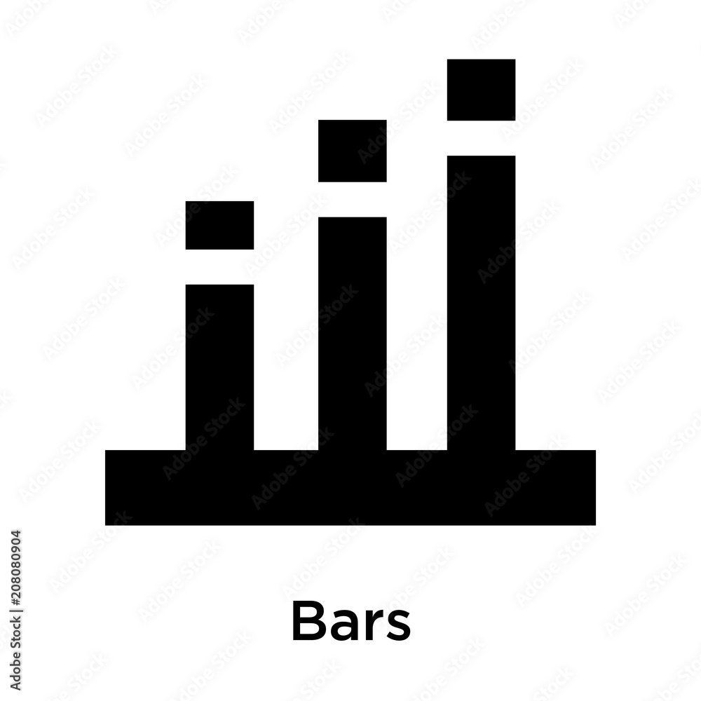 Bars icon vector sign and symbol isolated on white background, Bars logo concept Bars icon vector sign and symbol isolated on white background, Bars logo concept
