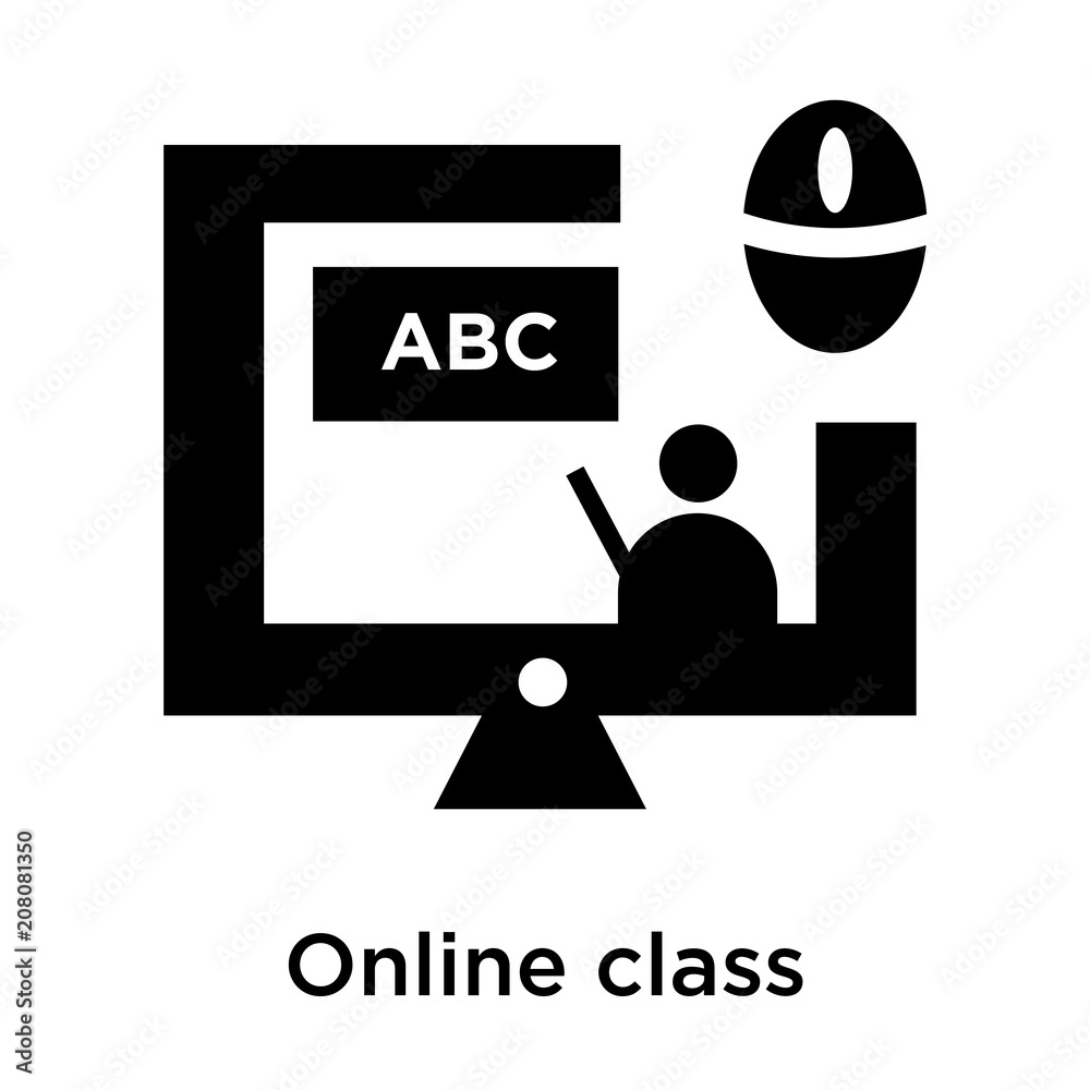 Online class icon vector sign and symbol isolated on white background,  Online class logo concept Stock Vector | Adobe Stock