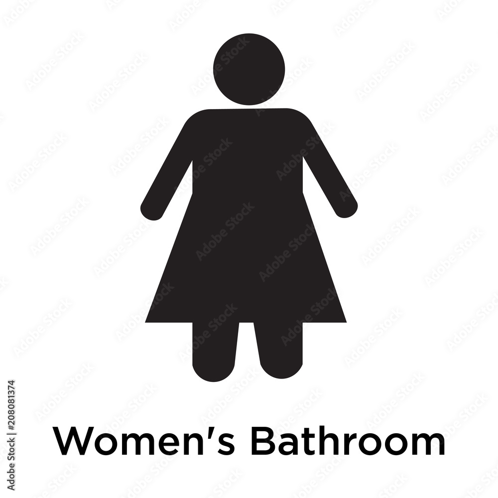 Women's Bathroom icon vector sign and symbol isolated on white background, Women's Bathroom logo concept Women's Bathroom icon vector sign and symbol isolated on white background, Women's Bathroom logo concept